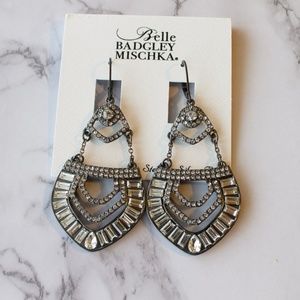 Badgley Mischka fancy openwork drop earrings